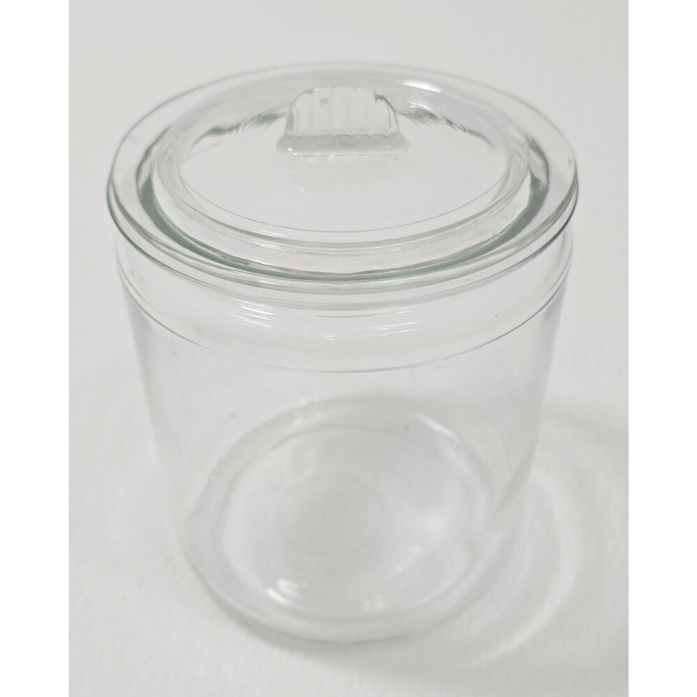 Vintage Clear Glass Jar with Lid